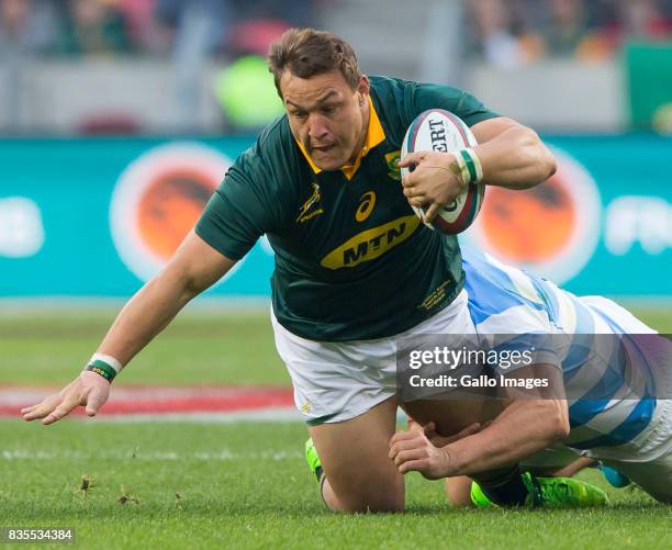 Coenie Oosthuizen of the Springbok Team during the Rugby Championship match between South Africa and Argentina at Nelson Mandela Bay Stadium on...