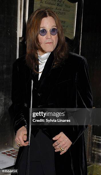 Singer Ozzy Osbourne arrives for the Classic Rock Roll of Honour at the Park Lane Hotel on November 3, 2008 in London, England.