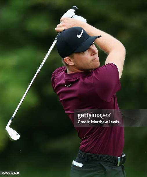 Alex Knappe of Germany plays his second shot from the 15th fairway during day three of the Saltire Energy Paul Lawrie Matchplay at Golf Resort Bad...