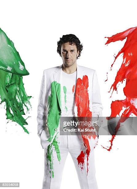 Footballer Luca Toni poses for a portrait shoot in Munich on April 7, 2008.