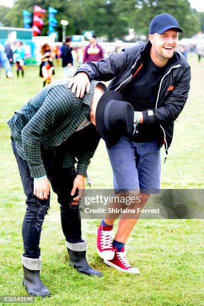 Festival goers enjoy V Festival 2017 at Weston Park on August 19, 2017 in Stafford, England.