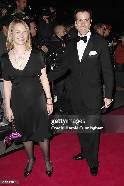 Anton Du Beck and an unidentified guest attend the Pink Ice Ball for Cancer Research UK on October 5, 2007 in London, England.