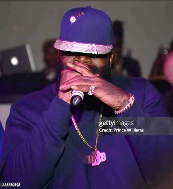 Rapper Rick Ross attends a Party at Gold Room on August 18, 2017 in Atlanta, Georgia.