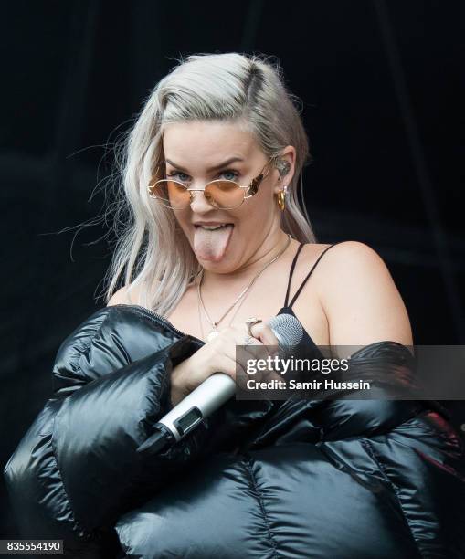 Anne-Marie performs live on stage during V Festival 2017 at Hylands Park on August 19, 2017 in Chelmsford, England.