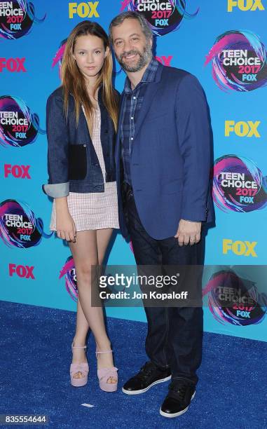 Iris Apatow and Judd Apatow arrive at the Teen Choice Awards 2017 at Galen Center on August 13, 2017 in Los Angeles, California.