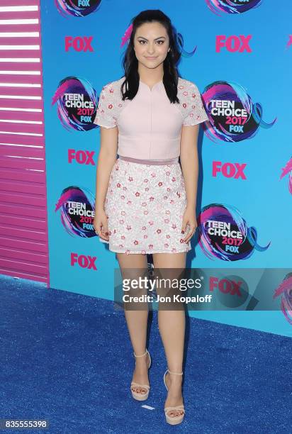 Actress Camila Mendes arrives at the Teen Choice Awards 2017 at Galen Center on August 13, 2017 in Los Angeles, California.