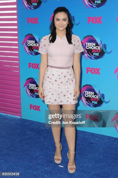 Actress Camila Mendes arrives at the Teen Choice Awards 2017 at Galen Center on August 13, 2017 in Los Angeles, California.