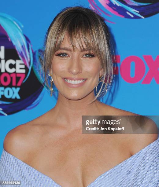 Renee Bargh arrives at the Teen Choice Awards 2017 at Galen Center on August 13, 2017 in Los Angeles, California.