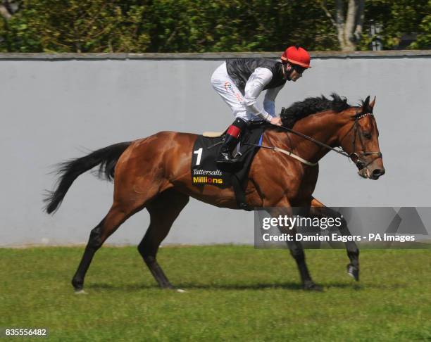 Casual Conquest ridden by Pat Smullen canters to the start of the Tattersalls Gold Cup during the Boylesports.com Irish 1000 Guineas Day at Curragh...