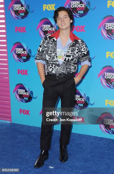 Actor Cole Sprouse arrives at the Teen Choice Awards 2017 at Galen Center on August 13, 2017 in Los Angeles, California.