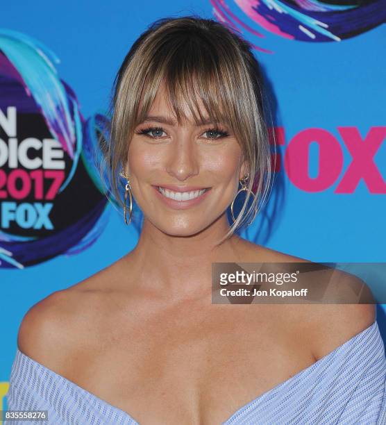 Renee Bargh arrives at the Teen Choice Awards 2017 at Galen Center on August 13, 2017 in Los Angeles, California.