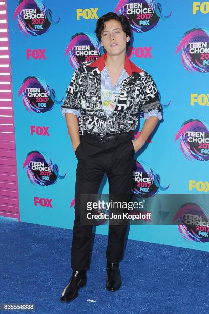 Actor Cole Sprouse arrives at the Teen Choice Awards 2017 at Galen Center on August 13, 2017 in Los Angeles, California.