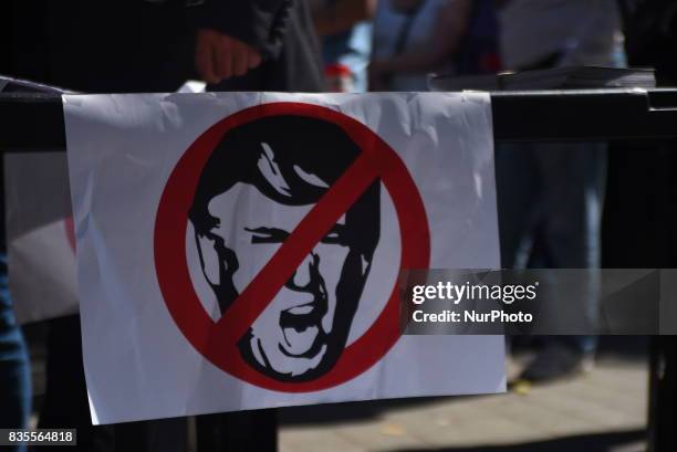 Demonstrators gathered outside the American Embassy in Central London, to protest against the racism escalation following the riot in...