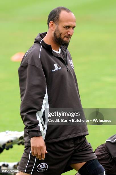 Surrey's Mark Butcher during a training session at the SWALEC Stadium, Cardiff.