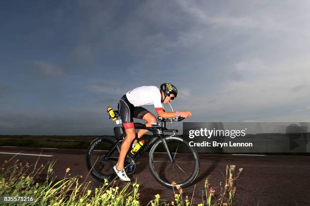 Cameron Wurf of Australia competes on the bike leg of IRONMAN Kalmar on August 19, 2017 in Kalmar, Sweden.