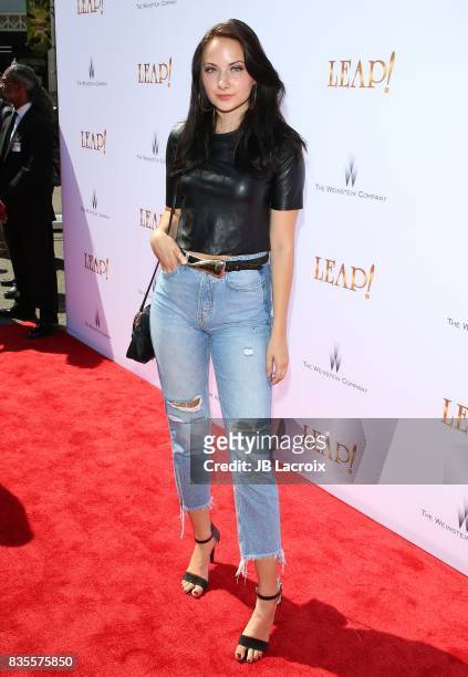 Rachel Raquel attends the premiere of The Weinstein Company's 'Leap!' on August 19, 2017 in Los Angeles, California.