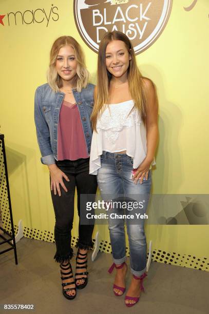 Madison Marlow and Taylor Dye of Maddie & Tae visit Macy's at Macy's Herald Square on August 19, 2017 in New York City.