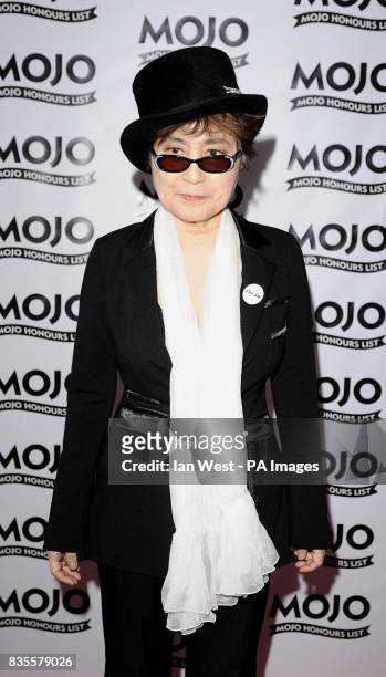 Yoko Ono arrives at the MOJO Awards at the Brewery in London.