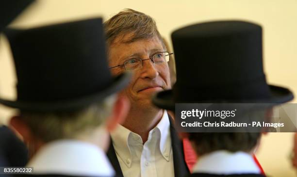 Founder of The Microsoft Corporation Bill Gates at the Senate House at Cambridge University, after being made an honorary Doctor of Law during a...