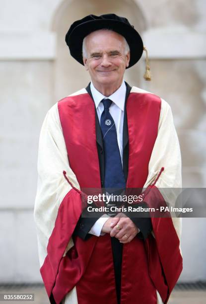 Master of the Queens Music Sir Peter Maxwell Davies, at the Senate House at Cambridge University, after being made an honorary Doctor of Music during...