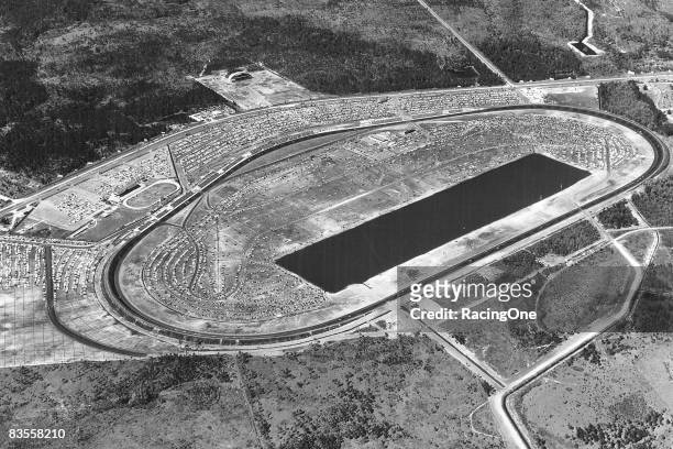 Aerial view of Daytona International Speedway in 1959.