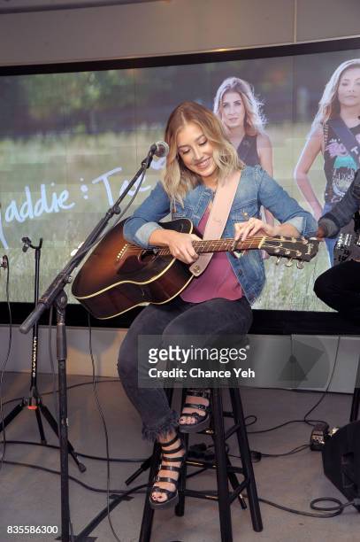 Madison Marlow of Maddie & Tae performs at Macy's at Macy's Herald Square on August 19, 2017 in New York City.