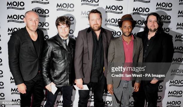 Elbow arrive at the Mojo Awards at The Brewery in London.