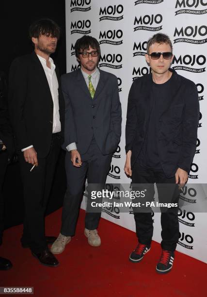 Blur arrive at the Mojo Awards at The Brewery in London.