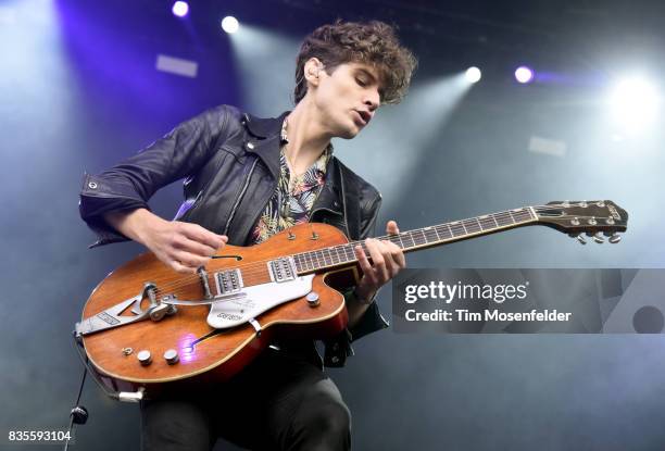 James Bagshaw of Temples performs during the 2017 Outside Lands Music and Arts Festival at Golden Gate Park on August 12, 2017 in San Francisco,...