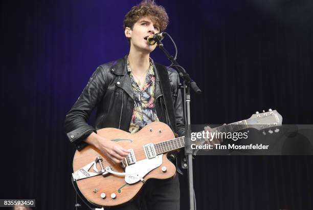 James Bagshaw of Temples performs during the 2017 Outside Lands Music and Arts Festival at Golden Gate Park on August 12, 2017 in San Francisco,...