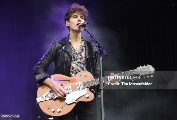 James Bagshaw of Temples performs during the 2017 Outside Lands Music and Arts Festival at Golden Gate Park on August 12, 2017 in San Francisco,...