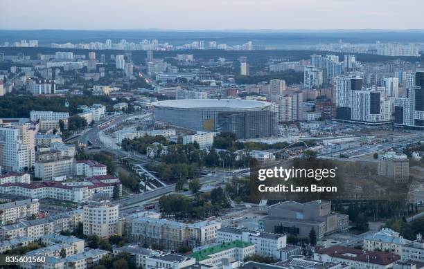 General view of the constraction site of the Ekaterinburg Arena on August 19, 2017 in Ekaterinburg, Russia.