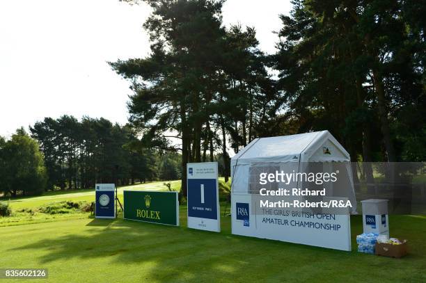 General View of the 1st tee during the Girls' British Open Amateur Championship at Enville Golf Club on August 19, 2017 in Stourbridge, England.