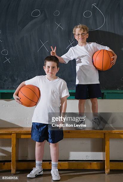 boys in gym  - blackboard qc stock pictures, royalty-free photos & images