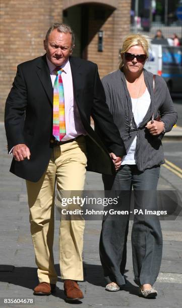 Leigh Baker and his wife Rachel of Boundary Way, Glastonbury, arrive at Bristol Crown Court, jointly charged with a single count of perverting the...