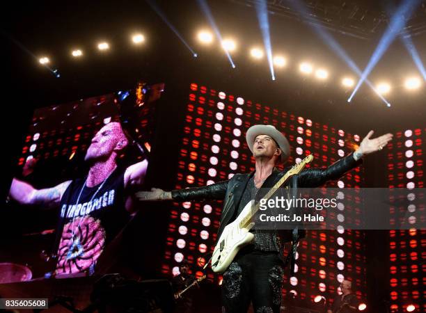 Luke Goss and Matt Goss of Bros perform at The O2 Arena on August 19, 2017 in London, England.