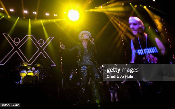 Matt Goss and Luke Goss of Bros perform at The O2 Arena on August 19, 2017 in London, England.