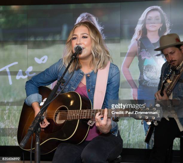 Madison Marlow of Maddie & Tae perform at Macy's Herald Square on August 19, 2017 in New York City.