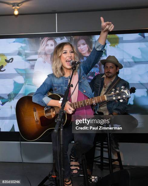Madison Marlow of Maddie & Tae performs at Macy's Herald Square on August 19, 2017 in New York City.