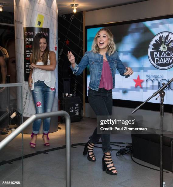 Taylor Dye and Madison Marlow of Maddie & Tae perform at Macy's Herald Square on August 19, 2017 in New York City.