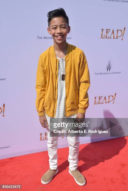 Actor Shaeden Gabriel attends the premiere of The Weinstein Company's "Leap" at the Pacific Theatres at The Grove on August 19, 2017 in Los Angeles,...
