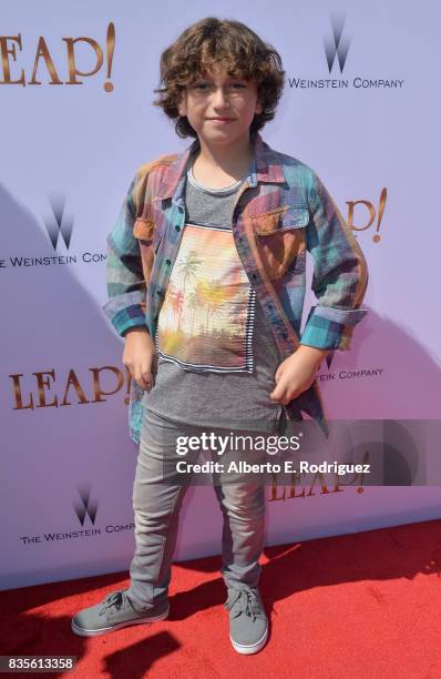 Actor August Maturo attends the premiere of The Weinstein Company's "Leap" at the Pacific Theatres at The Grove on August 19, 2017 in Los Angeles,...