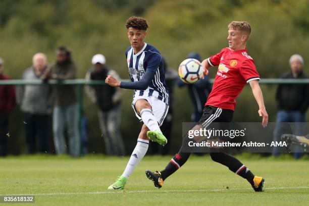 Mylo Hall of West Bromwich Albion scores a goal to make it 4-0 Mylo Hall of West Bromwich Albion scores a goal to make it 4-0during the U18 Premier...