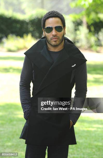 Lenny Kravitz, who is celebrating 20 years in the music industry, is seen at a photocall to launch his new Let Love Rule tour, at the Cadogan Hotel...