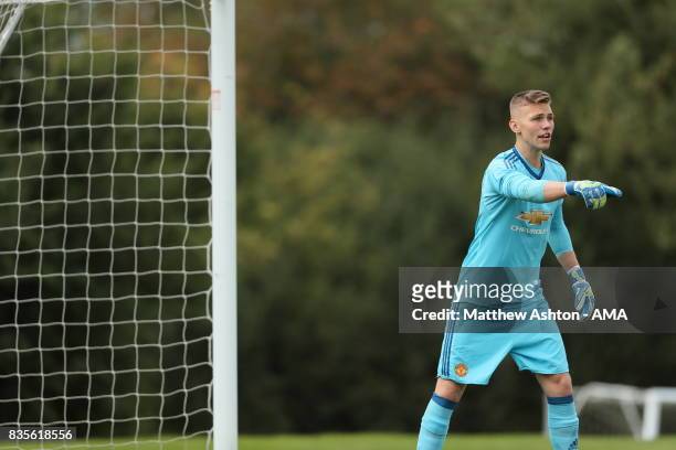 Alex Fojticek of Manchester United during the U18 Premier League match between West Bromwich Albion and Manchester United on August 19, 2017 in West...