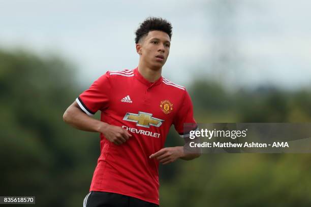 Nishan Burkart of Manchester United during the U18 Premier League match between West Bromwich Albion and Manchester United on August 19, 2017 in West...