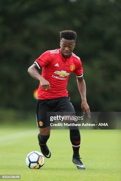 Ethan Laird of Manchester United during the U18 Premier League match between West Bromwich Albion and Manchester United on August 19, 2017 in West...