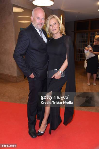 Suzanne von Borsody and her husband Jens Schniedenharn attend the GRK Golf Charity Masters evening gala on August 19, 2017 in Leipzig, Germany.