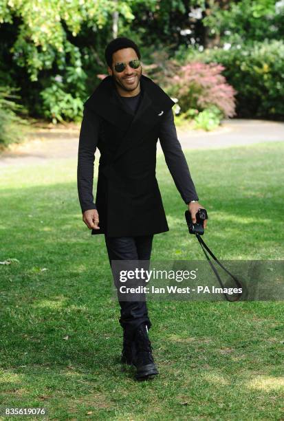 Lenny Kravitz, who is celebrating 20 years in the music industry, is seen at a photocall to launch his new Let Love Rule tour, at the Cadogan Hotel...