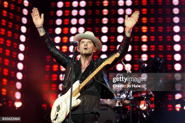 Matt Goss and Luke Goss of Bros performs at The O2 Arena on August 19, 2017 in London, England.